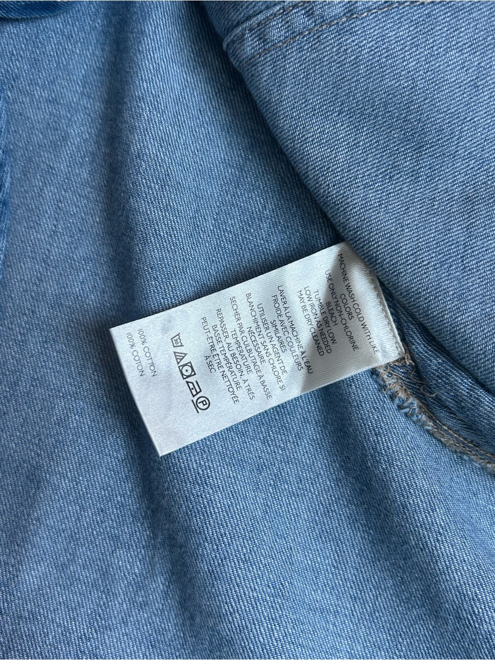 NWT Anthropologie Pilcro Size Large Blue Ruffle Denim Mini Shirt Dress - Picture 14 of 16